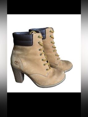 Timberland Tillston Nubuck Leather Heel Work Boot Lace Up Wheat Rubber Soles